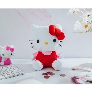 Hello Kitty Red and White Plush Coin Bank